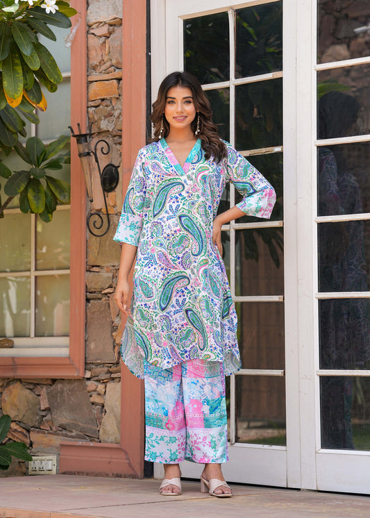 PAISLEY PRINT KURTA WITH PANTS