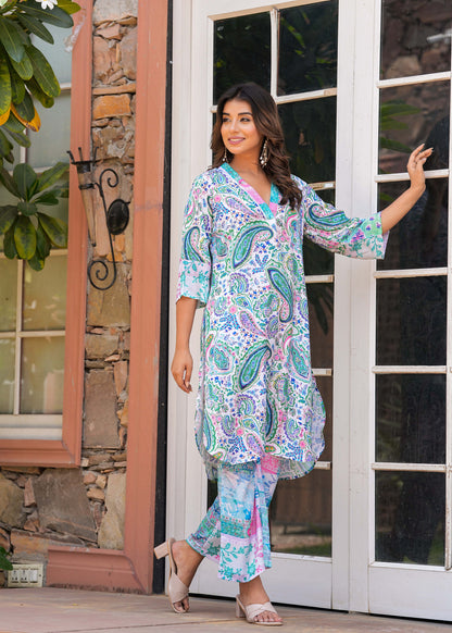 PAISLEY PRINT KURTA WITH PANTS