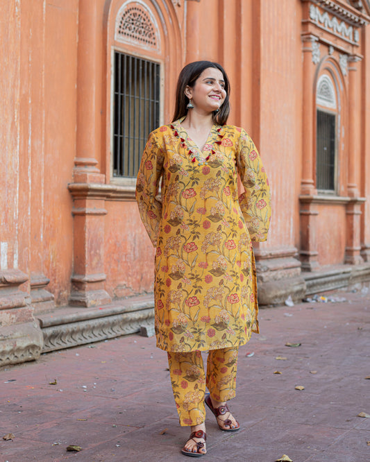 PHOOLWATI CHANDERI KURTA SET