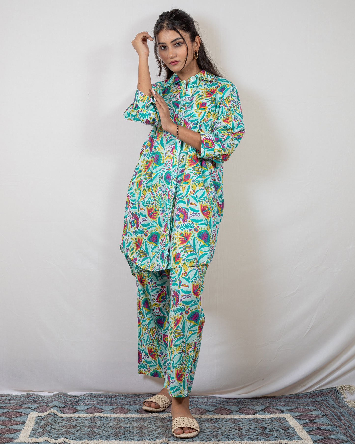 FLORAL PRINTED COTTON CO-ORD SET
