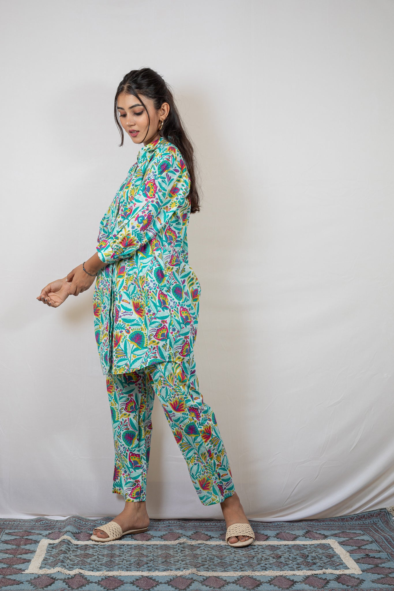 FLORAL PRINTED COTTON CO-ORD SET