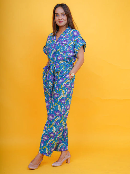 COTTON HAND BLOCK PRINTED JUMPSUIT